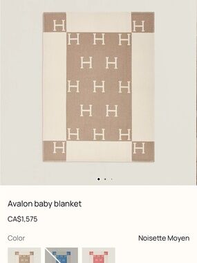 Hermes Baby Avalon Blanket - new without tags - perfect condition